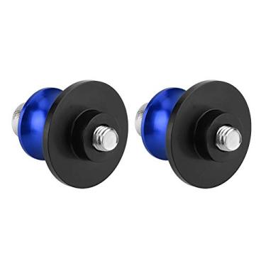 Imagem de Luqeeg Suporte Traseiro Cnc Anodizado Duro, Sliders de Carretel de Braço Oscilante, Fácil de Instalar para Entusiastas de Motocicletas, Liga de Alumínio, Vermelho e Azul, 2 Peças (Azul)