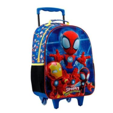 Imagem de Mochila Spidey Homem Aranha Reforçada Resistente Bolsos para Garrafinha Estampa 3D 16` - Spidey AF - Xeryus