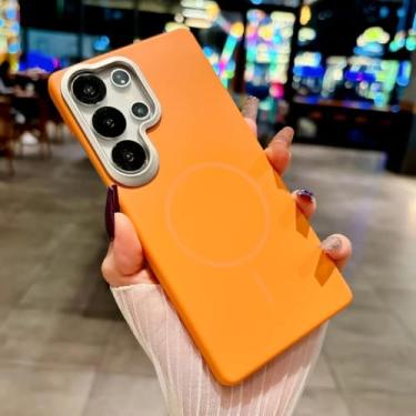 Imagem de Capa magnética fosca à prova de choque para Samsung Galaxy S25 Ultra S24 S23 Fe S22 A17 A07 A56 A36 A26 A16 A54 (para Galaxy A34 5G/Laranja)