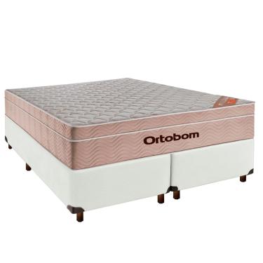 Imagem de Cama + Box Branco e Colchão Molas Ensacadas Queen - Airtech Ortobom