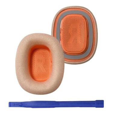 Imagem de Umvowuxa Almofadas auriculares de substituição para AirPods Max (2024), compatíveis com AirPods Max 2 fones de ouvido sobre-auriculares com malha confortável e esponja elástica de memória (cor laranja