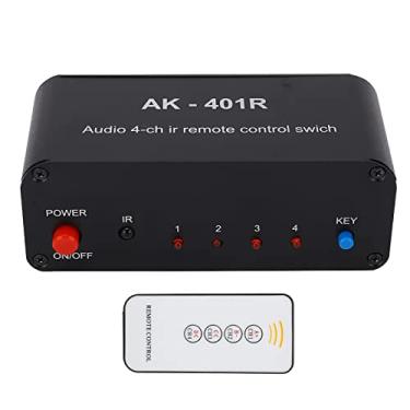 Imagem de aqxreight Seletor de Entrada de Interruptor de 4 Saídas Com Controle Remoto - Divisor Estéreo para Home Theater, Mixagem de Estúdio, Multizona, Configuração de Receptor AV, Distribuição