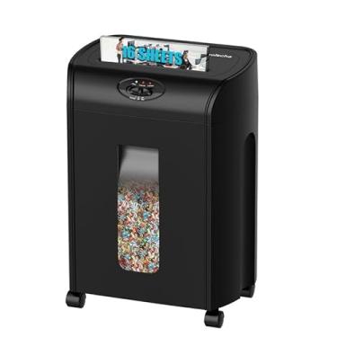 Imagem de Triturador de papel, corte transversal de 16 folhas com cesta de 4,76 galões, nível de segurança P-4, papel desfiado de 3 modos e CD/cartão de crédito, durável e rápido com sistema triturador à prova