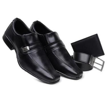 Imagem de Kit Sapato Social Preto West Line Carteira + Cinto-Masculino