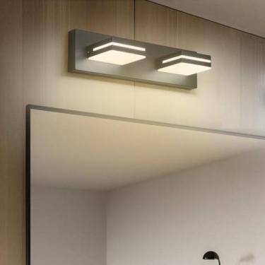 Imagem de Luz de espelho LED Arandelas de parede de banheiro 350° Rotativa de ângulo ajustável Arandela Espelho Armário Iluminação de parede para sala de estar quarto penteadeira banheiro (Luz neutra preta, 2