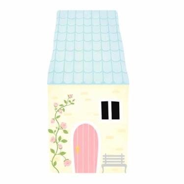 Imagem de Remerry Vaso de cerâmica em forma de casa 6 x 9 cm, mini vaso feito à mão, pequeno recipiente de flores decorativo para sala de estar, quarto, casa de fazenda, decoração de mesa, presente de