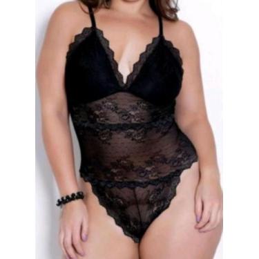 Imagem de Body Plus Size Rendado XGG Plussize Com Renda e Forro Extra GG Body Se