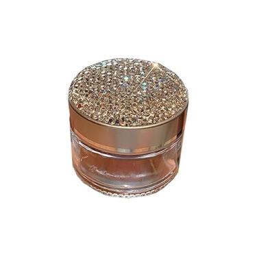 Imagem de Lagnlnaoy Frasco cosmético brilhante de 50 g Frasco de vidro vazio caixa de emulsão diamante brilhante viagem loção facial frasco cosmético recarregável filha irmã presente