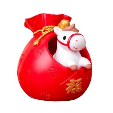 Imagem de XLWLLNJ Estátua de Cavalo para Decoração de Casa, Escritório ou Quarto - Ano do Cavalo 2026 - Estatueta de Resina com Porta-Objetos, Style C