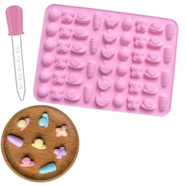 Imagem de Molde de Silicone Mini Borboleta Joaninha 54 Cavidade Goma Doce Forma Bala Fini Gelatina Conta Gotas