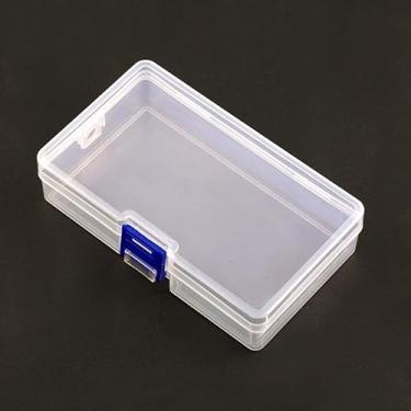 Imagem de Caixa de joias de armazenamento de plástico transparente de 8 estilos, caixas de contêineres de contas, anel de brinco, caixa organizadora de brincos, grade em branco B