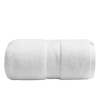 Imagem de Toalha de banho de algodão penteado premium, grande 80 x 160 cm, 800 g de pelúcia grossa, absorção de secagem rápida, tamanho adulto (branca)