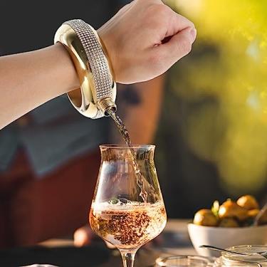 Imagem de Cantil de pulseira para mulheres 304 em aço inoxidável 304 cantil de pulseira decorativo criativo com tampa de strass frasco de festa presente para mulheres meninas festa de aniversário