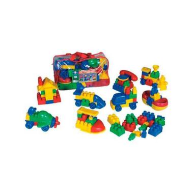 Imagem de Caixa de Blocos de Montar Quebra Cuca 120 Peças - Sonho de Criança