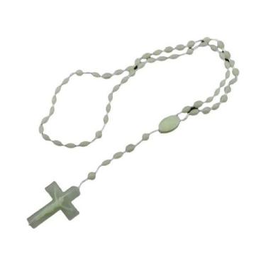 Imagem de 12/120 peças rosário de plástico contas cruz com colar de jesus catoli