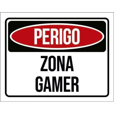 Imagem de Kit 3 Placas Decorativa - Perigo Zona Gamer