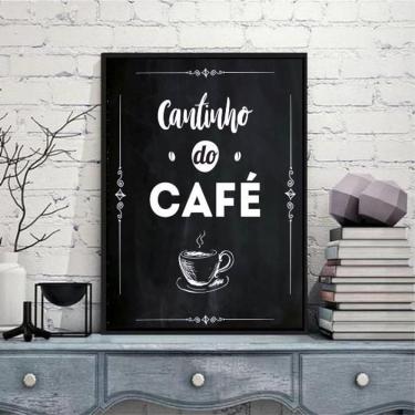 Imagem de Quadro Escrito Cantinho Do Café 33X24Cm Preta