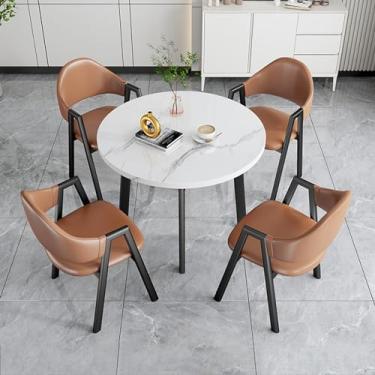 Imagem de Conjunto de mesa e cadeira de clube de recepção de escritório, conjuntos de mesa de negociação para sala de conferências, mesa de centro e cadeira de lazer, conjunto de mesa de jantar para 4 (cor: 12
