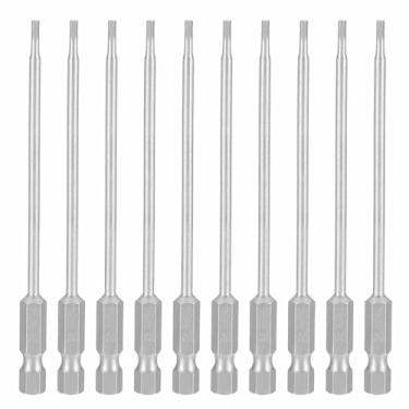 Imagem de HARFINGTON 10 peças chave sextavada broca 5/162.6 cm SAE 1/10.2 cm haste sextavada 4" (100 mm) comprimento S2 aço chaves de impacto magnéticas grau industrial, chave de fenda elétrica hexagonal, cinza