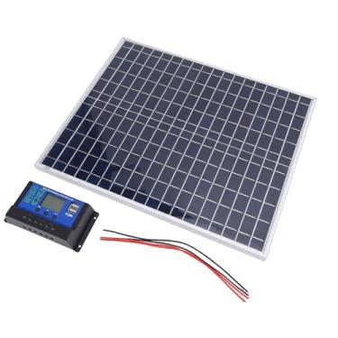 Imagem de Sanpyl Painel Solar, Painel Solar de Silício Policristalino de 22 W Com Controlador 100A, Saída USB Dupla, para Camping Doméstico RV