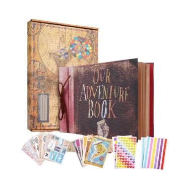 Imagem de Álbum De Fotos Retro Kraft DIY Feito À Mão Com 80 Páginas Para Casamen