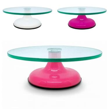 Imagem de Bailarina Boleira De Vidro Temperado Giratória Profissional Bolo Confeitaria