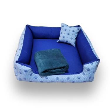 Imagem de cama de cachorro ou gato caminha pets médios até 12 kg caminha 60x60cm