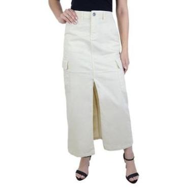 Imagem de Saia Feminina Aeropostale Sarja Cargo Bege Off - 98115-Feminino