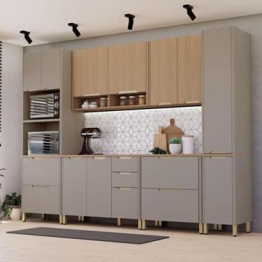 Imagem de Armário Cozinha Modulada 310cm Lumina Bancada Ilha 100% MDF - Casa Lar