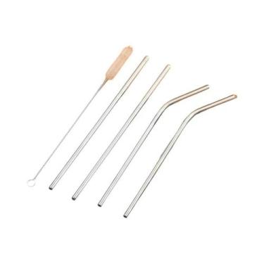 Imagem de Conjunto De Canudos Reutilizáveis De Aço Inoxidável Com 2 Ou 4 Peças P