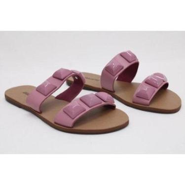 Imagem de Sandália Rasteira Rosa Tachas Couro Anacapri-Feminino