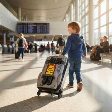 Imagem de Mala Mochila Infantil 3d Personagens Com Rodinhas Meninos Vermelho Hom