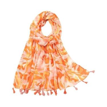 Imagem de Cachecol Floral De Viscose Para Mulheres 180x90cm, Pashmina Fina Para 