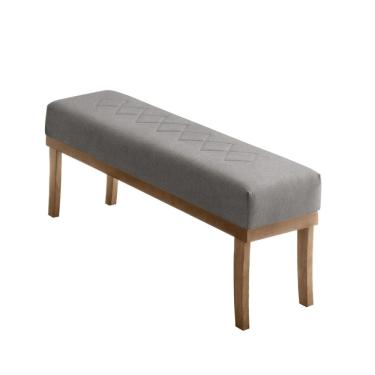 Imagem de Puff para Sala de Estar em Linho 140cm Theo Cinza/Mel