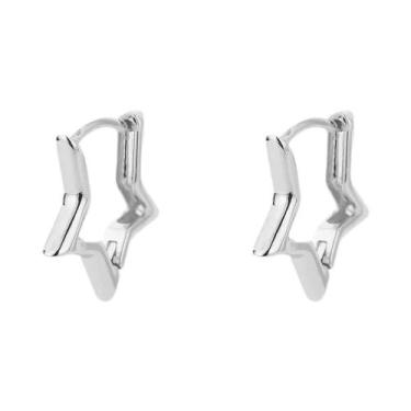 Imagem de Brincos De Argola Em Aço Inoxidável Dourado Com Estrela Para Mulheres 