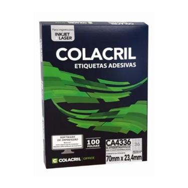 Imagem de Etiqueta Colacril A4336 (70x23,4 mm) Caixa Com 100 Fls, Branca
