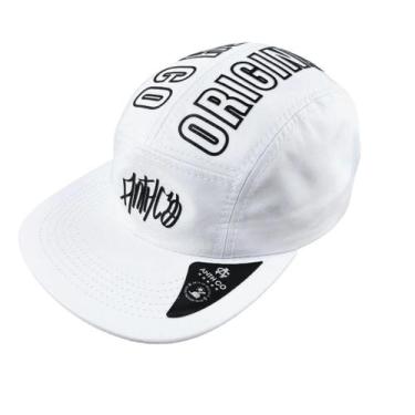 Imagem de Boné Masculino Five Panel Aba Reta Modelo Aberto Strapback Preto Anth 