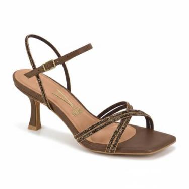 Imagem de Sandália Vizzano Salto Médio Fino Fivela Strass Confortável -, Capucci