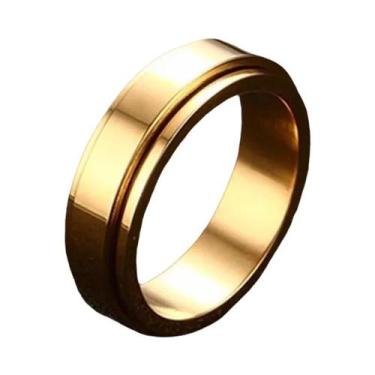 Imagem de Anel Giratório Masculino De Aço Inoxidável 6/8mm Com Runas Viking Para