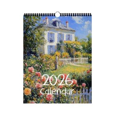 Imagem de Calendário De Parede Com Pinturas a Óleo De Monet 2026, 12 Designs Bon