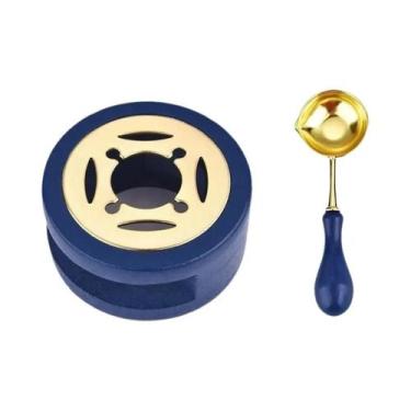 Imagem de Conjunto De Carimbos De Cera Com Colher, Panela Para Lacre, Cabo De Ma