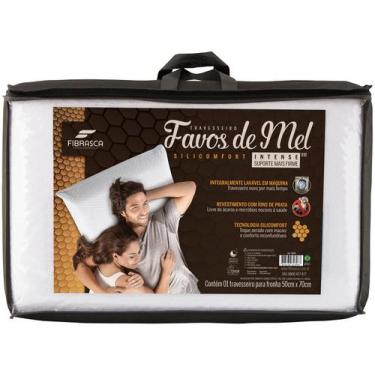 Imagem de 4 Travesseiros Laváveis Favos de Mel - 15cm - Fibrasca, 1 Unidade