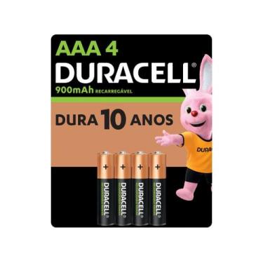 Imagem de Pilha Recarregavel AAA 900MAH Blister com 4 Duracell DX2400 NIMH 1,2V