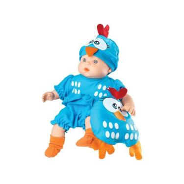Imagem de Roma boneca da galinha pintadinha mini baby com travesseiro, Azul, Gal