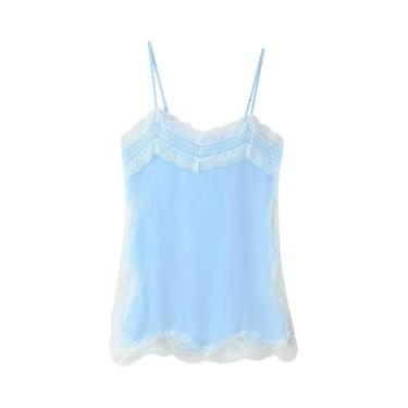 Imagem de Camisola Elegante Estilo Europeu-Americano Com Renda E Decote Aberto, 