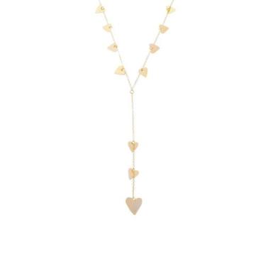 Imagem de Colar gravatinha corações piuka vintage folheado a ouro 18k, Ouro 18k,