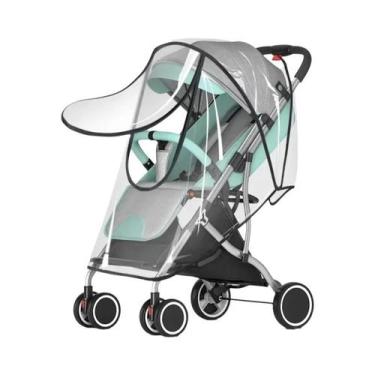 Imagem de Capa De Chuva Universal Impermeável Para Carrinho De Bebê Transparente