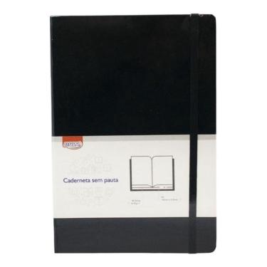 Imagem de Caderneta Brochura BRW Capa Dura sem Pauta 80 Folhas Papel 80g-m² A5 Preto
