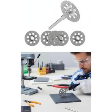 Imagem de 5 Discos Diamantados 22mm Micro Retifica: Vidro, Acrílico - Congratula