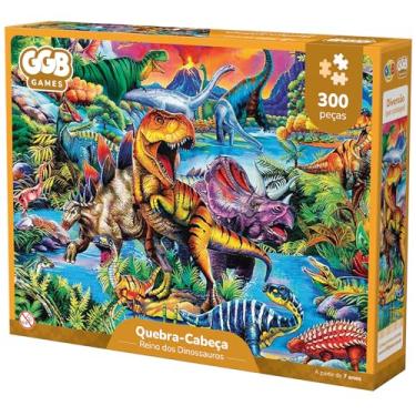 Imagem de GGB Plast Quebra-Cabeça Infantil Dinossauros 300 Peças